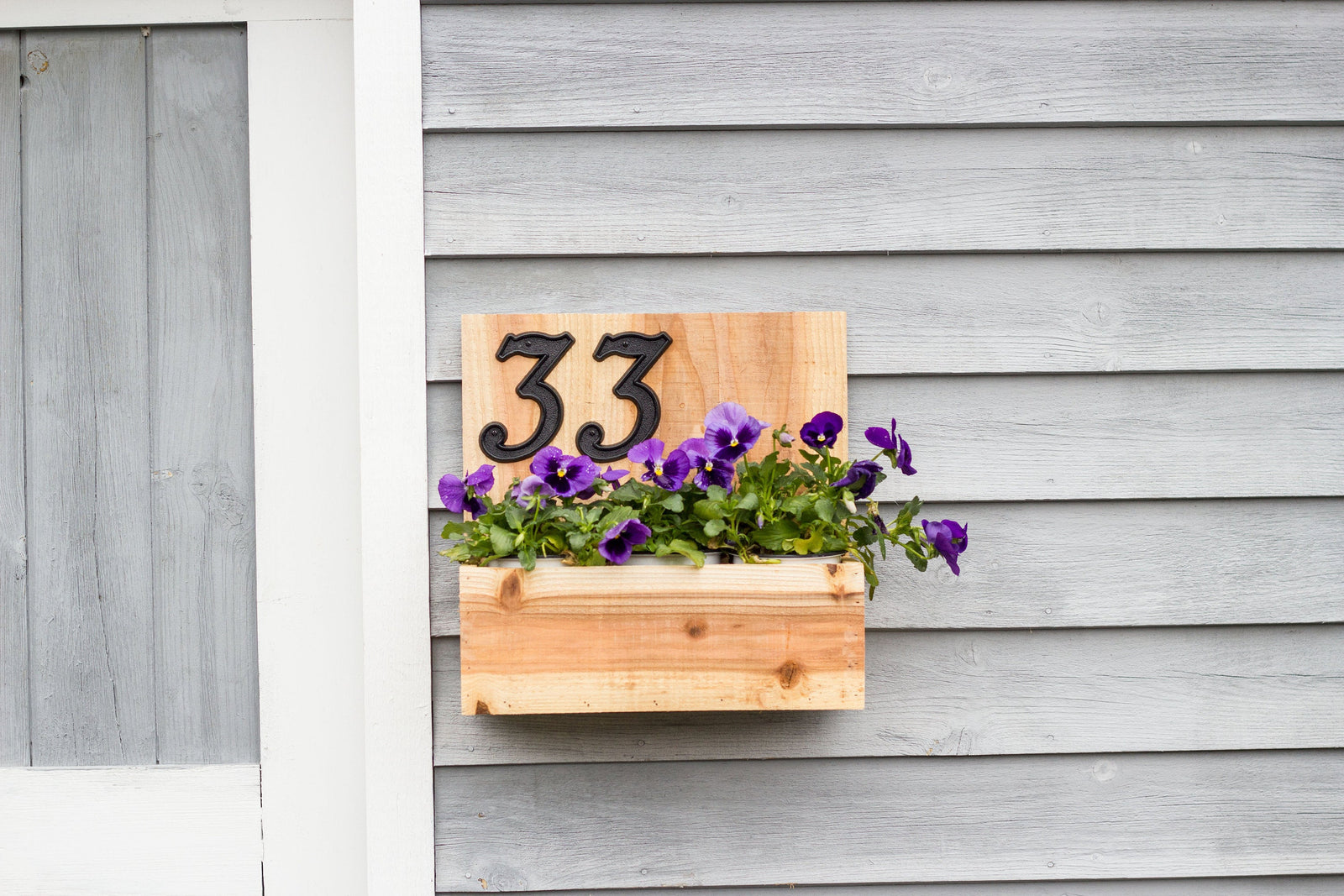 Square Address Cedar Planter Box