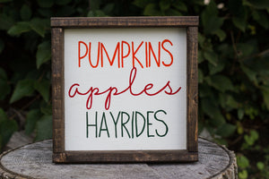 Pumpkins Apples Hayrides