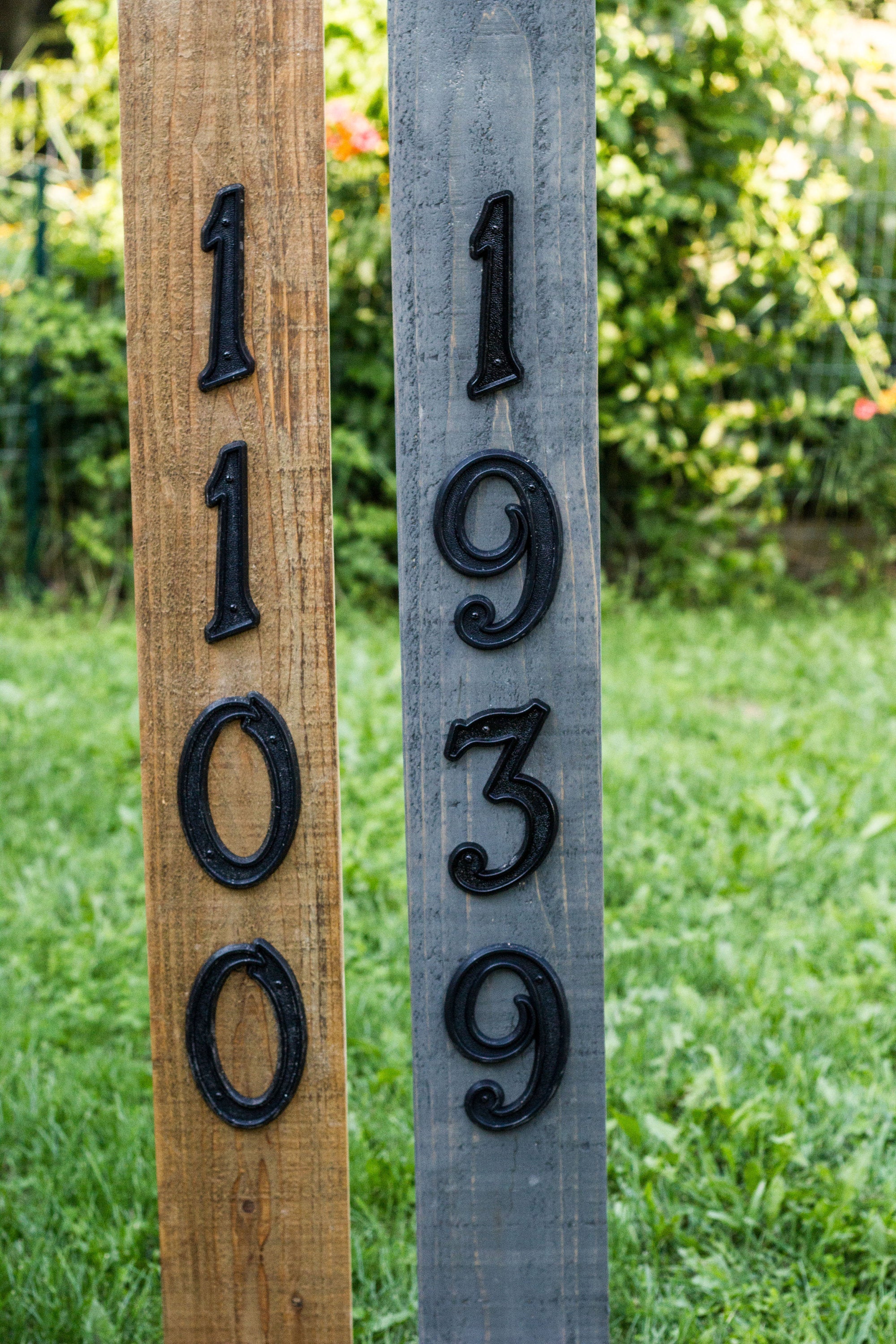 wood house number planter Rustic Vertical House Number Cedar Planter Box Special Walnut
