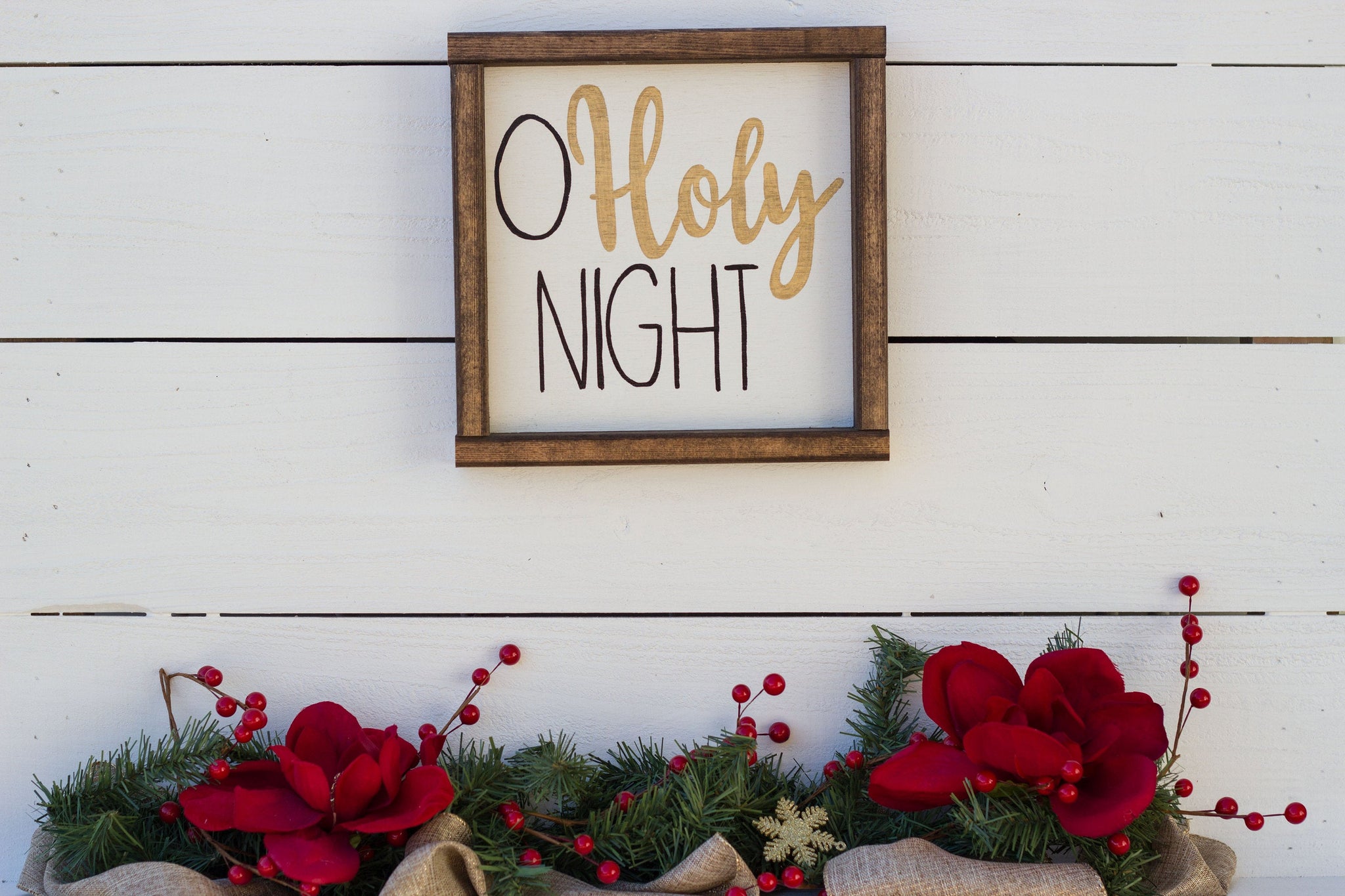 O Holy Night Christmas Home Décor Plaque - Creative Fabrica