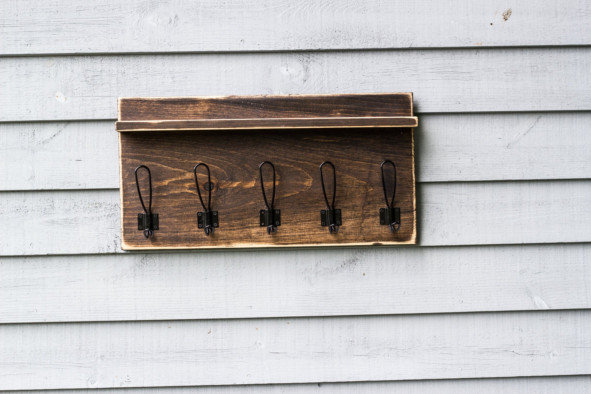 Rustic Wall Mounted Entryway Coat Rack with Farmhouse Style Hooks and - The  McGarvey Workshop