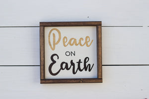 Set of 4 Christmas Signs, O Holy Night, Silent Night, Peace on Earth, Joy To the World