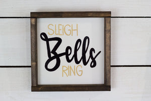 Set of 4 Christmas Signs, Jingle Bells, Deck The Halls, Sleigh Bells Ring, Let It Snow