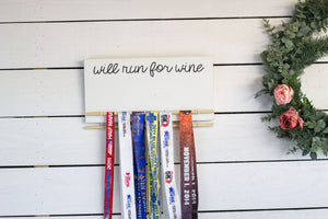 will run for wine,  Race Medal Display