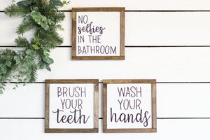 Bathroom Wood Sign Collection