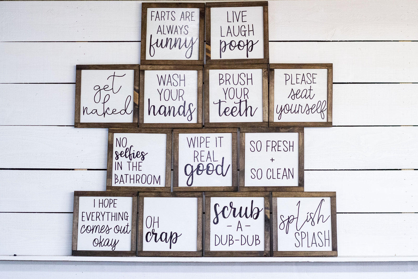 Bathroom Wood Sign Collection