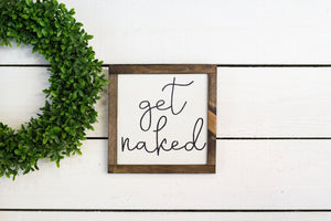 get naked, square sign