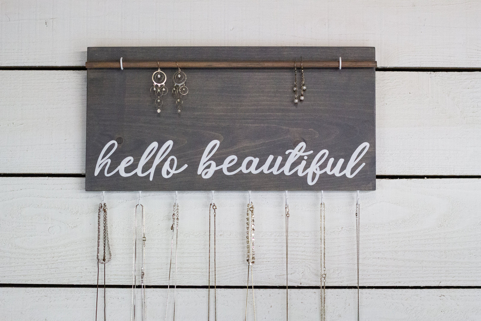 hello beautiful hanging jewelry display