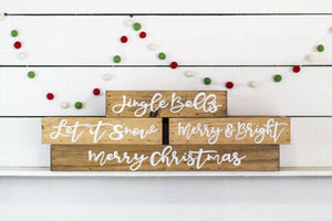 Merry + Bright Christmas Centerpiece, Wood Box