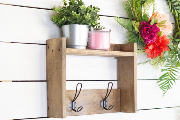 Farmhouse Shelf with Hooks