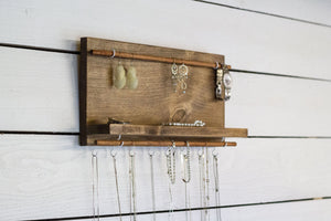 Jewelry Display with Shelf (wall mounted)