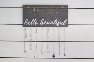 hello beautiful hanging jewelry display