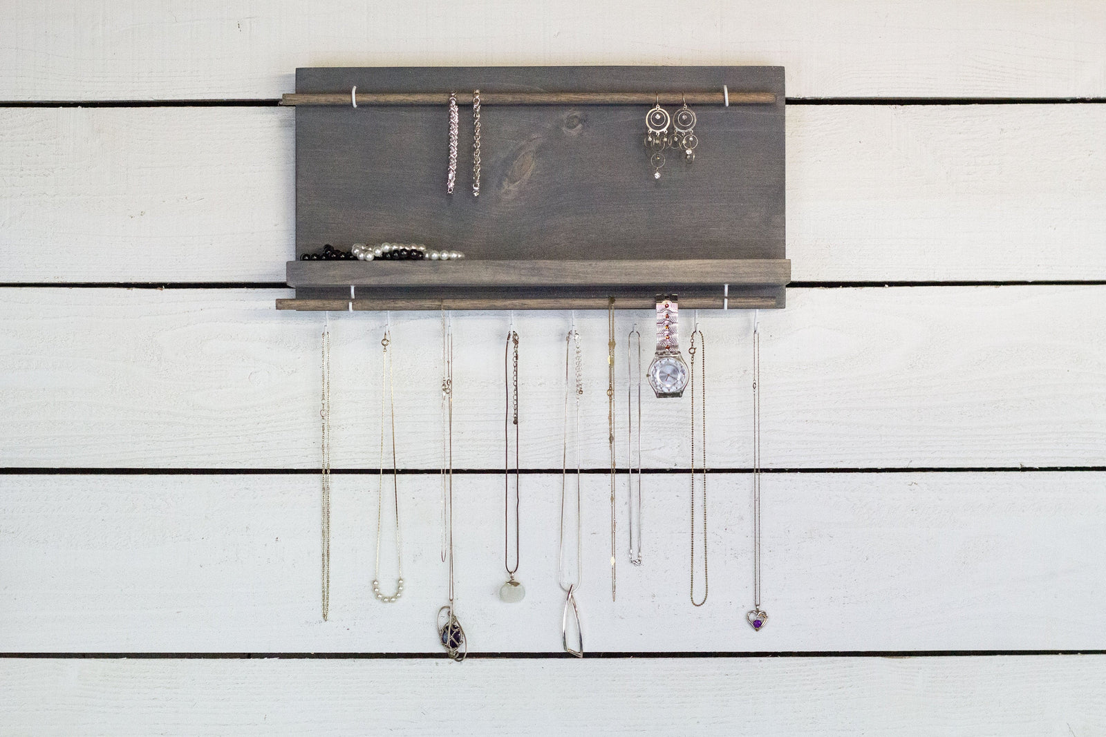 Wall Mounted Jewelry Display with Shelf