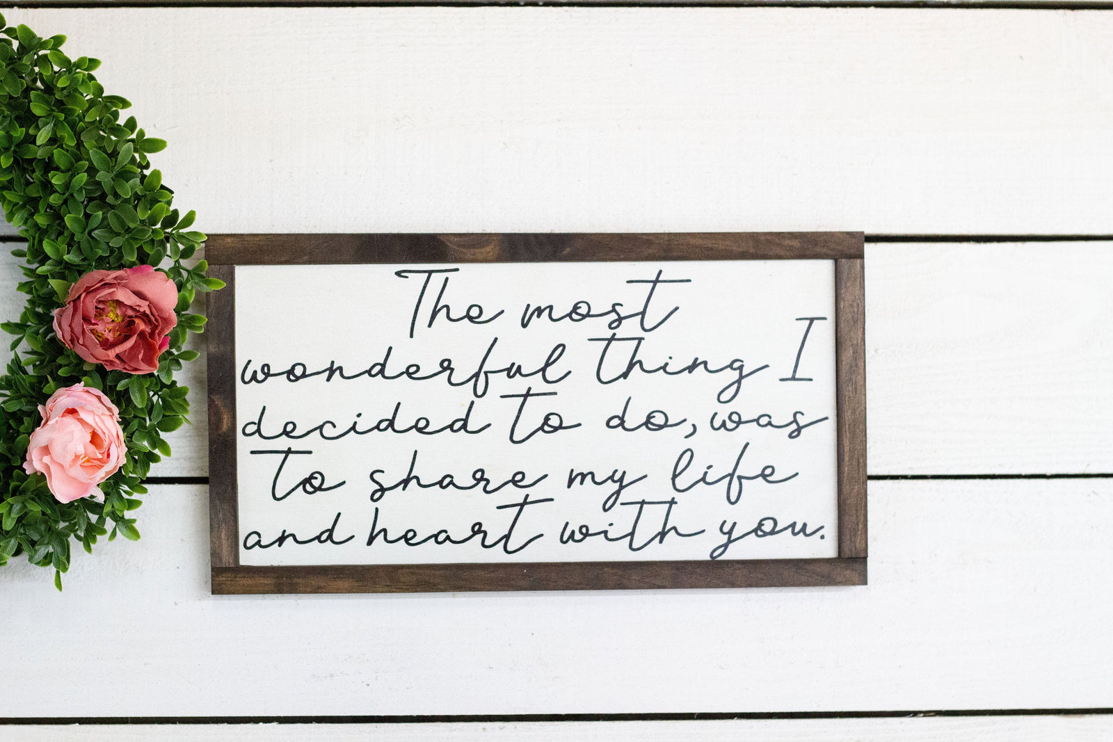 the most wonderful thing I decided to do was to share my life and heart with you