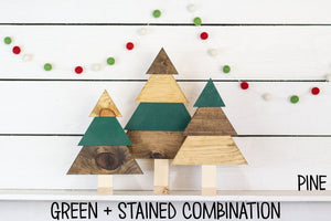 Multi-color Christmas Trees, Set of 3