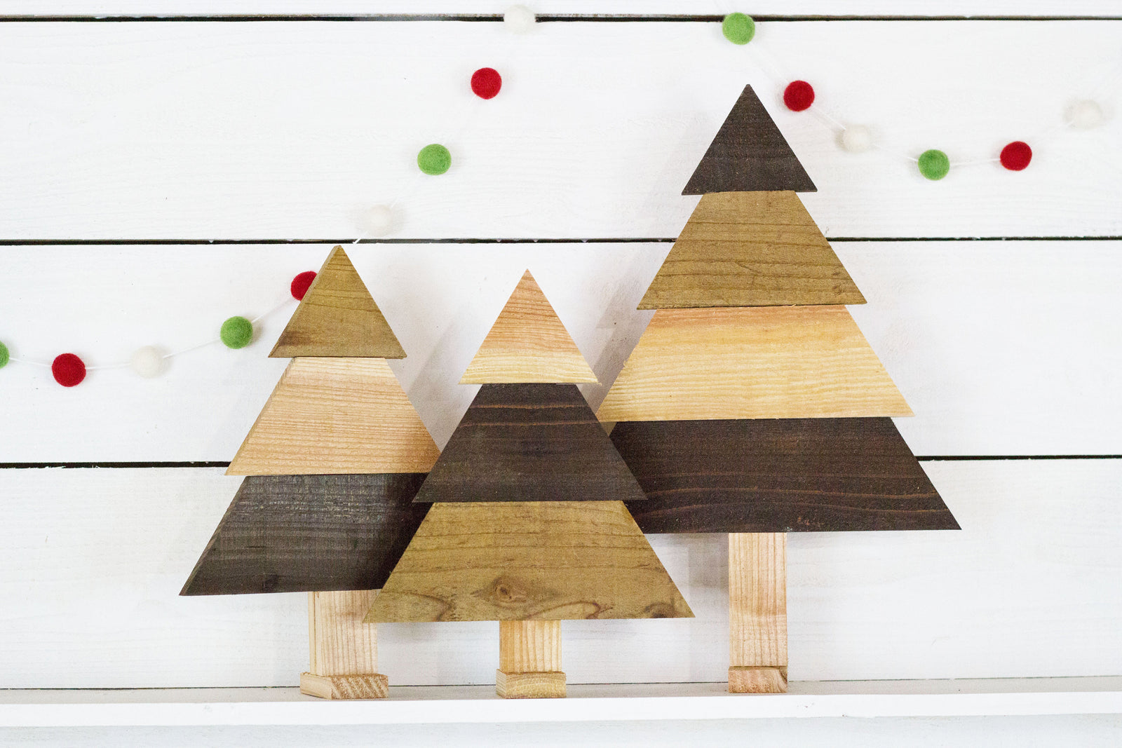 Set of 3 Rustic Christmas Trees