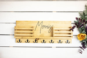 Wall Mounted Wide Mail Holder with Two Mail Slots