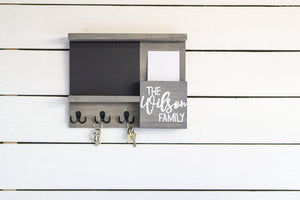 Small Home Command Center, Chalkboard, Mail Holder and Key Hooks
