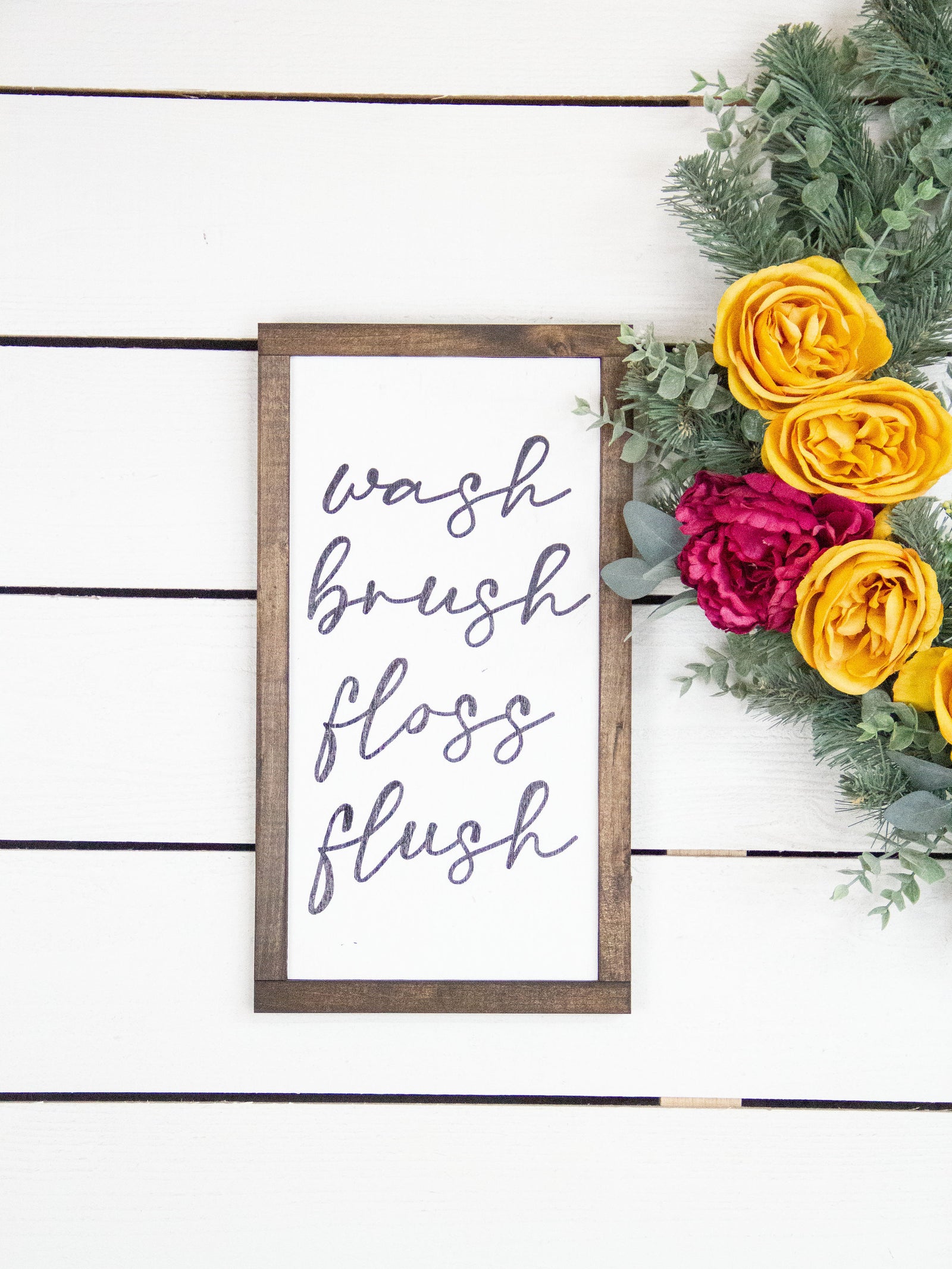 wash brush floss flush